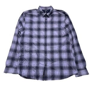 Diesel Plaid Western Shirt Mens XXL Blue Gray Long Sleeve Button Up